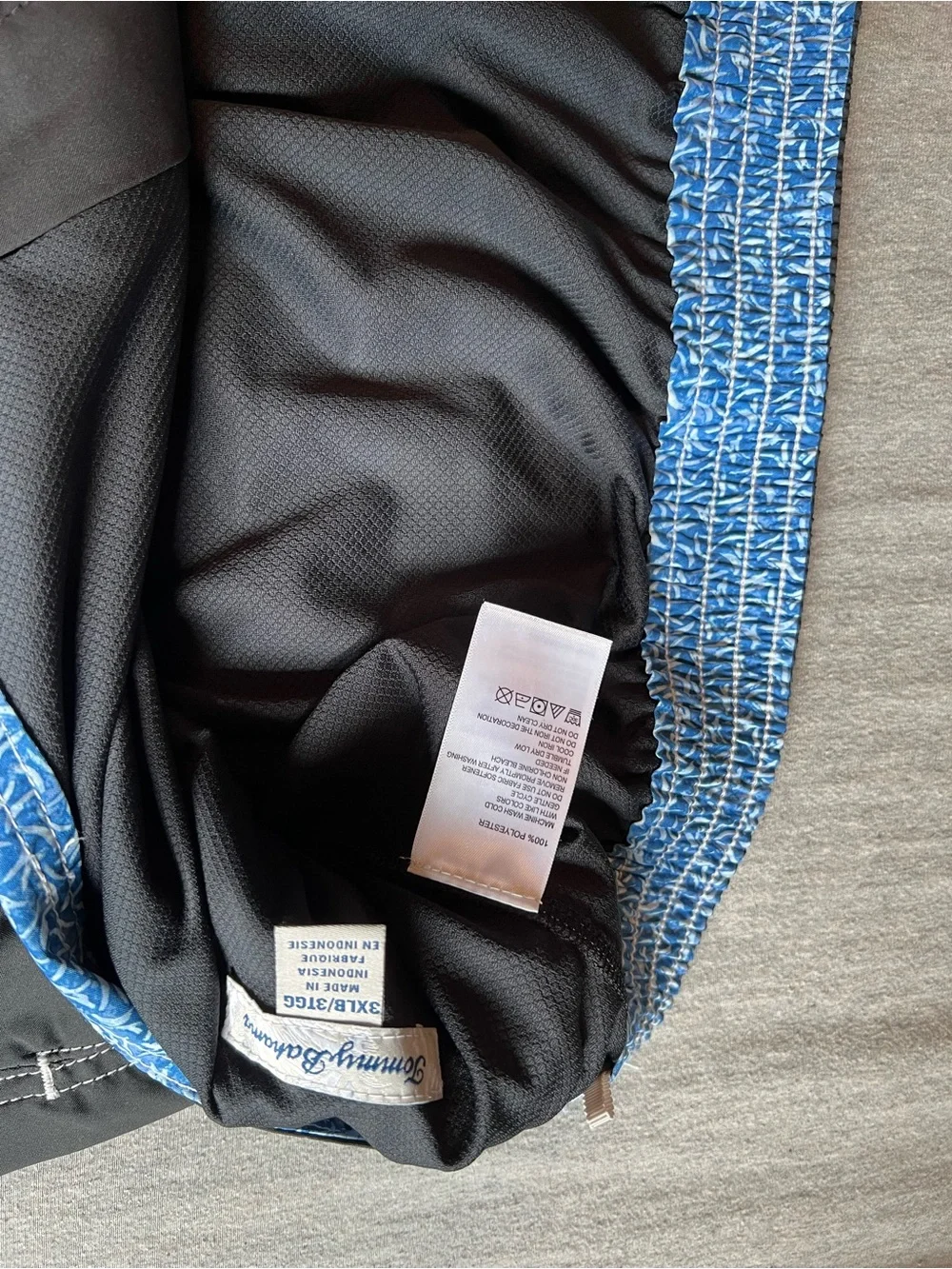 Tommy Bahama Black Swim Board Shorts with Teal Accents